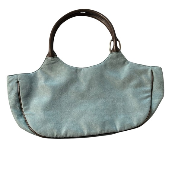 Estée Lauder women's blue suede like shoulder bag - Picture 1 of 3